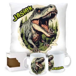 Kubek Poduszka Dinozaur Dinozaury T-rex Tyrannosaurus Triceratops